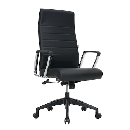 Kd Hilton Modern High-Back Leather Office Chair Black KD3579559